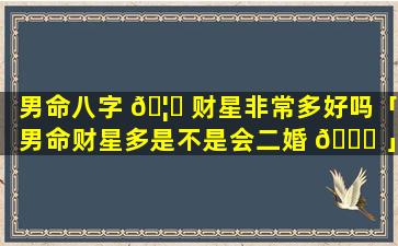 男命八字 🦟 财星非常多好吗「男命财星多是不是会二婚 🐛 」